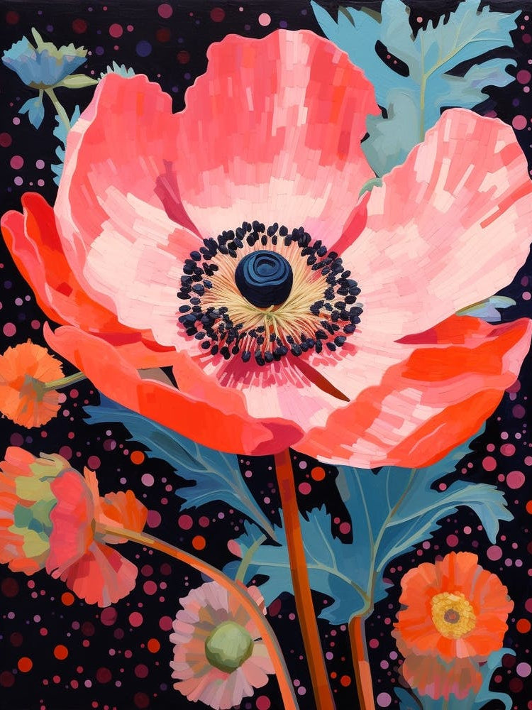 Surreal Florals Anemone 2 Flower Painting