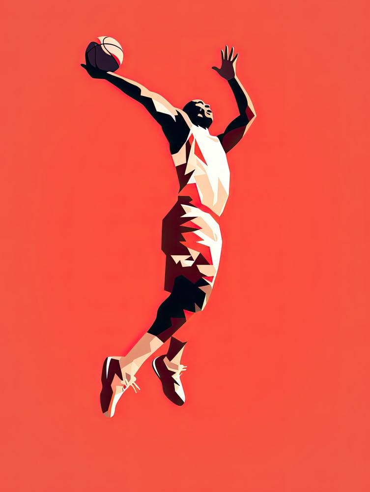 Basketball Player In The Air
