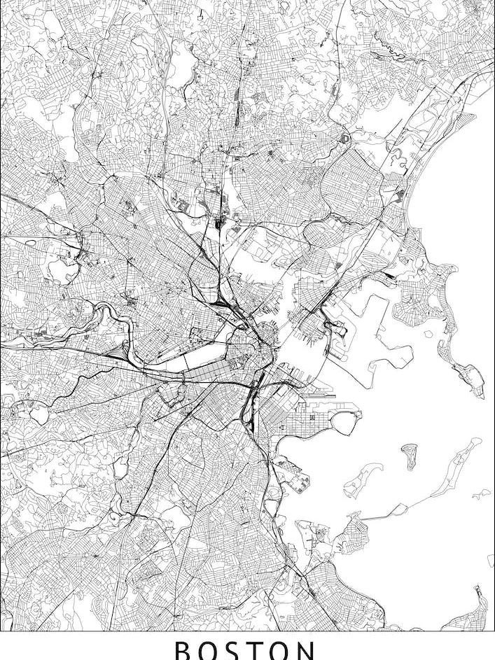Boston White Map