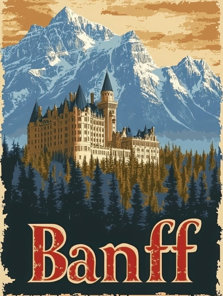 Aihrgdesign A Vintage Travel Poster Of Banff 1