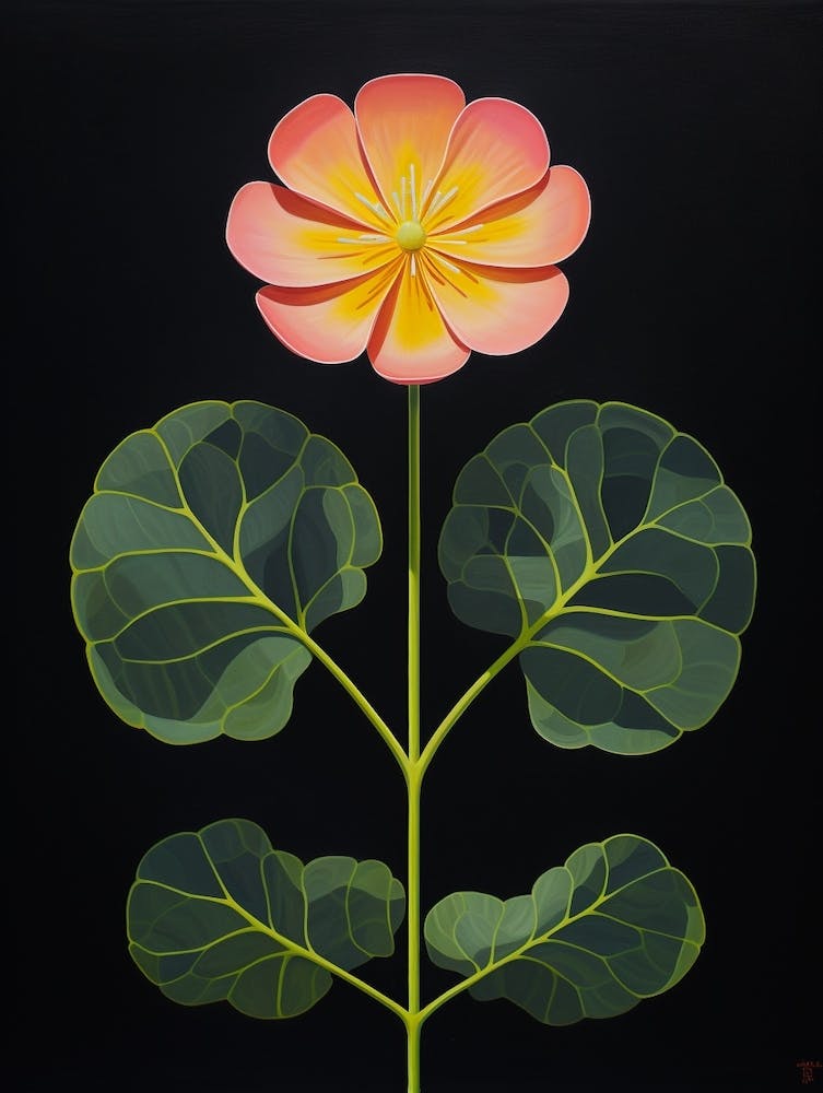 Portulaca 2 Hilma Af Klint Inspired Flower Illustration
