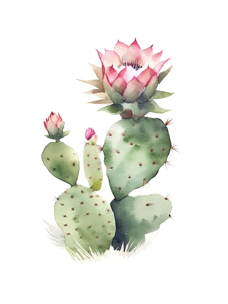 Turks Head Cactus Watercolour Drawing 2