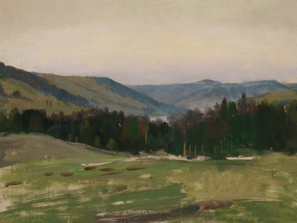 Landscape Of A Valley, Muted Vintage Art