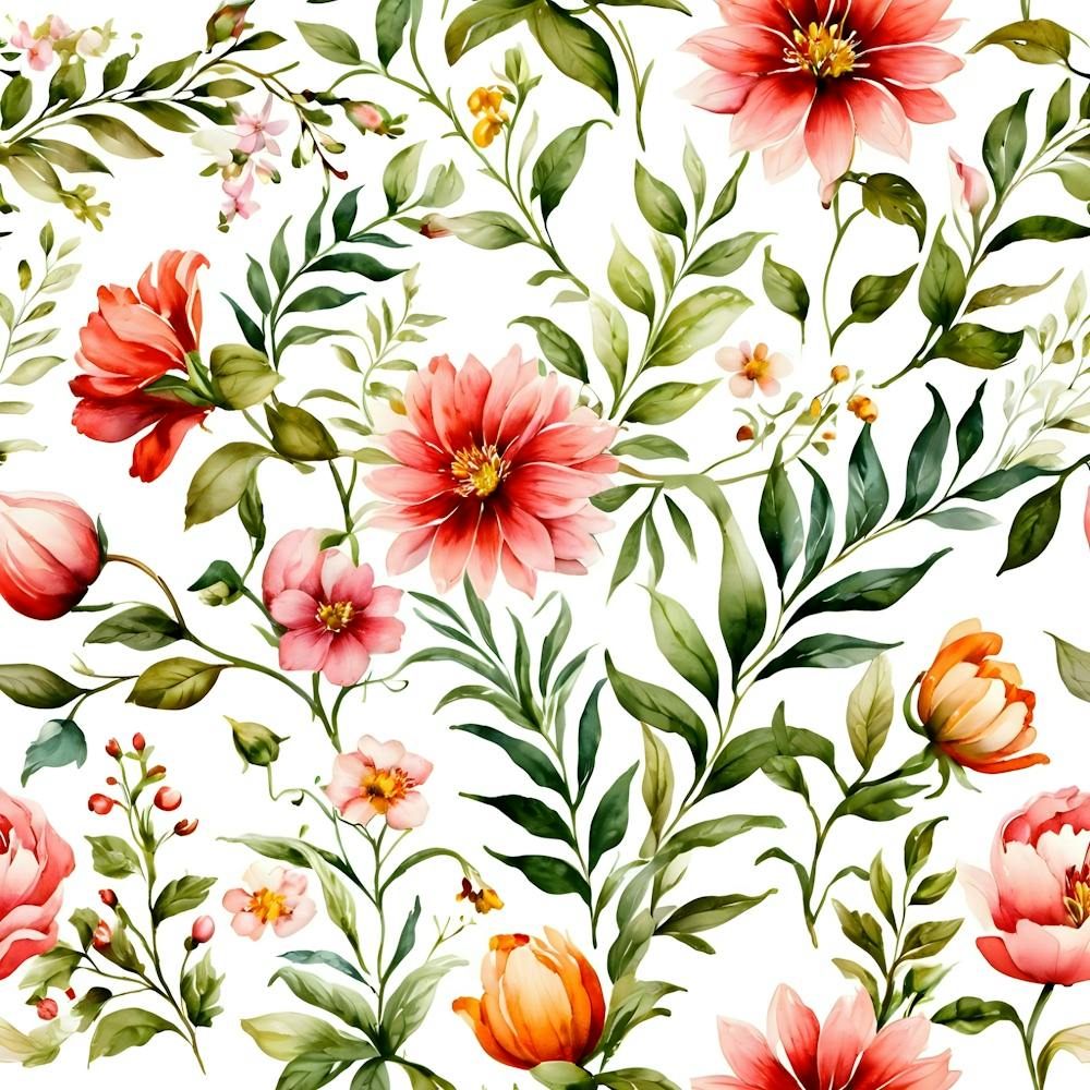 Watercolor Floral Seamless Pattern 1