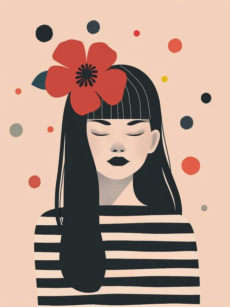 Asian Girl With Flower 1