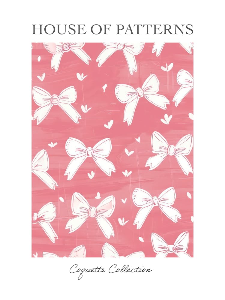 Pastel Pink Bows 3 Pattern Poster