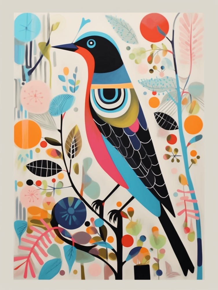 Colourful Scandi Bird Robin 4