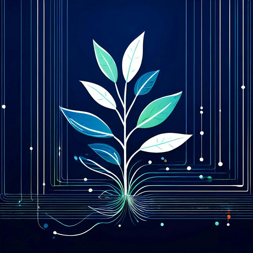 Plant Growing On A Blue Background