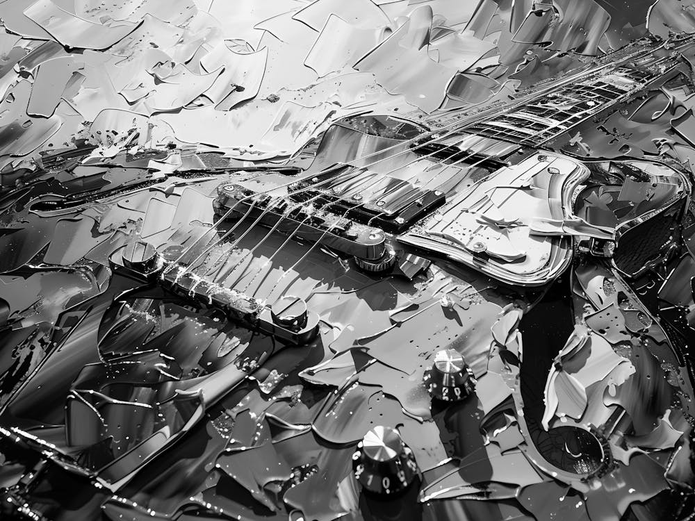 Black And White Guitar