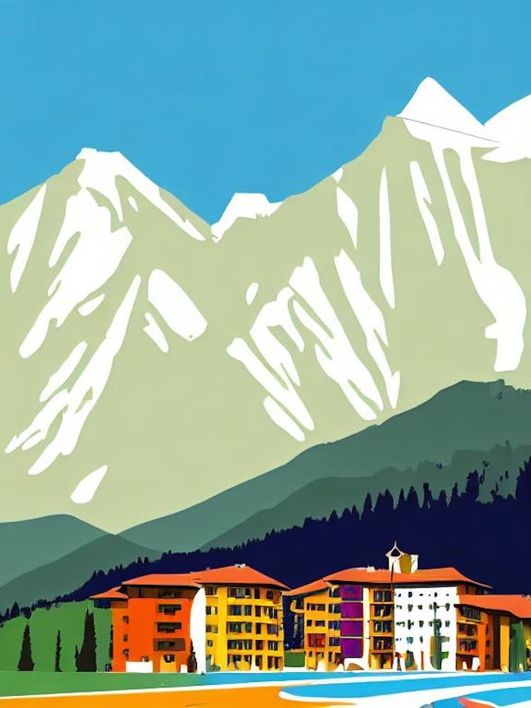 Selva Val Gardena 2, Italy Midcentury Vintage Skiing Poster