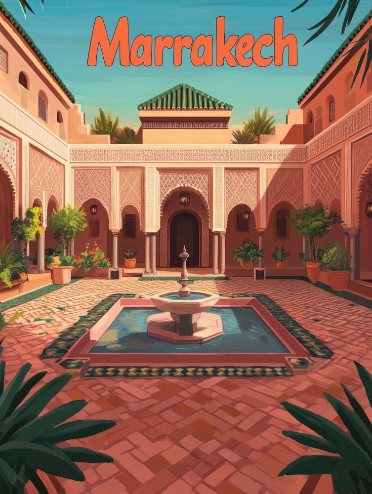 Aihrgdesign A Mid Century Modern Travel Poster For Marrakech