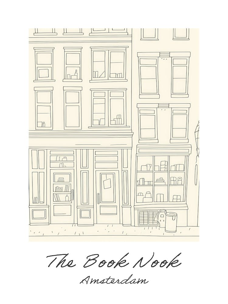 Amsterdam The Book Nook Pastel Colours 4 Poster
