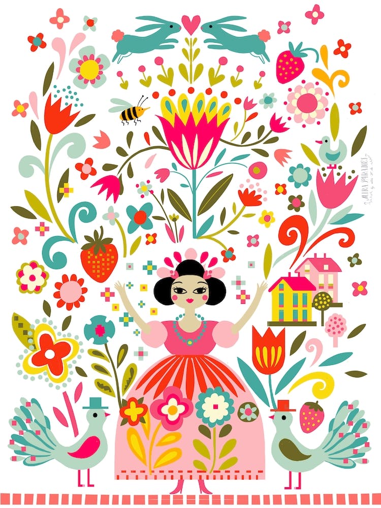 Folk Art Goddess Of Spring