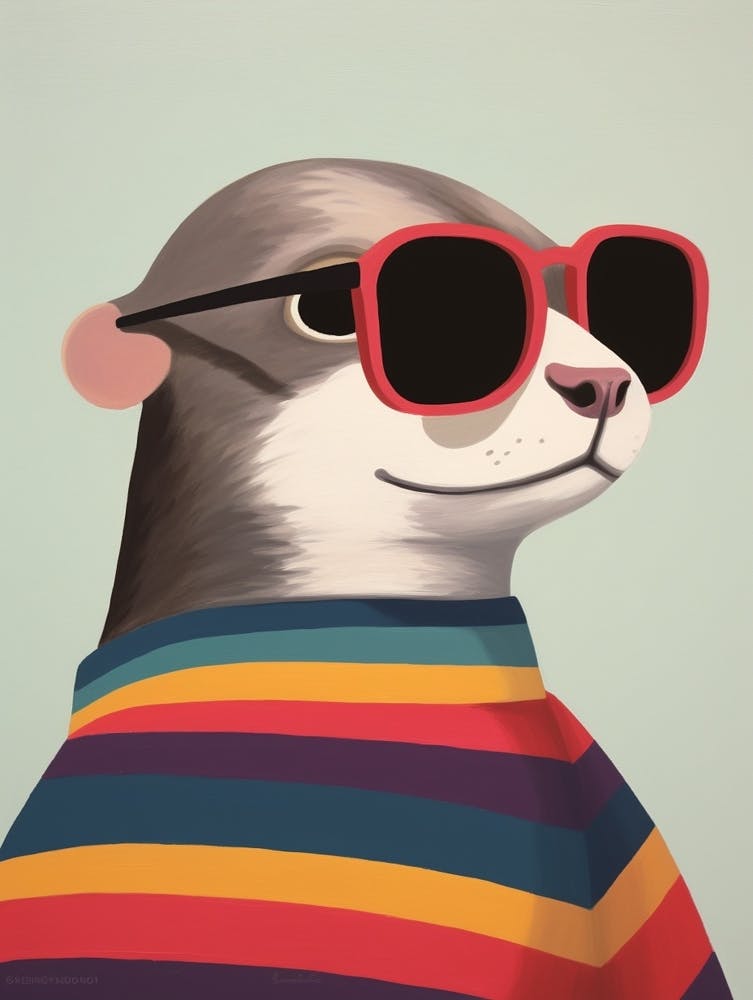 Little Otter 1 Wearing Sunglasses