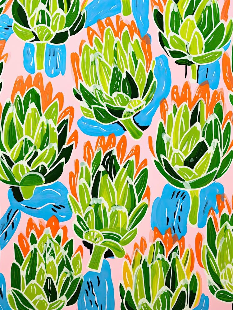 Artichokes Summer Illustration 1