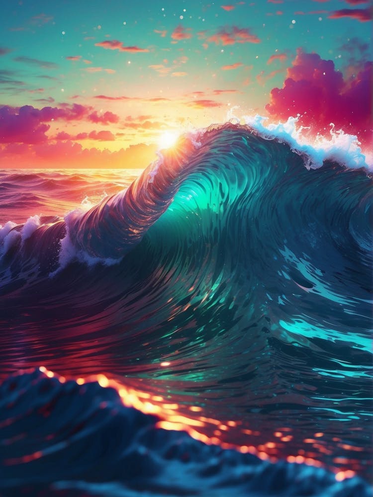 Sunset Ocean Wave