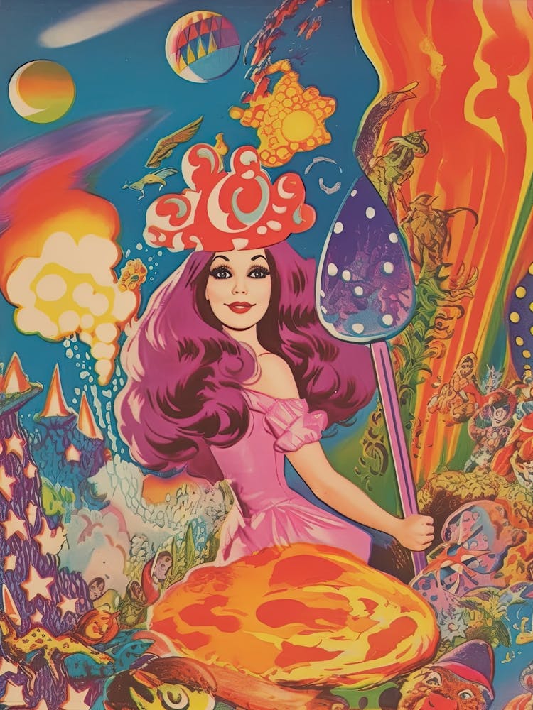 Vintage Witch Girl Kitsch 1
