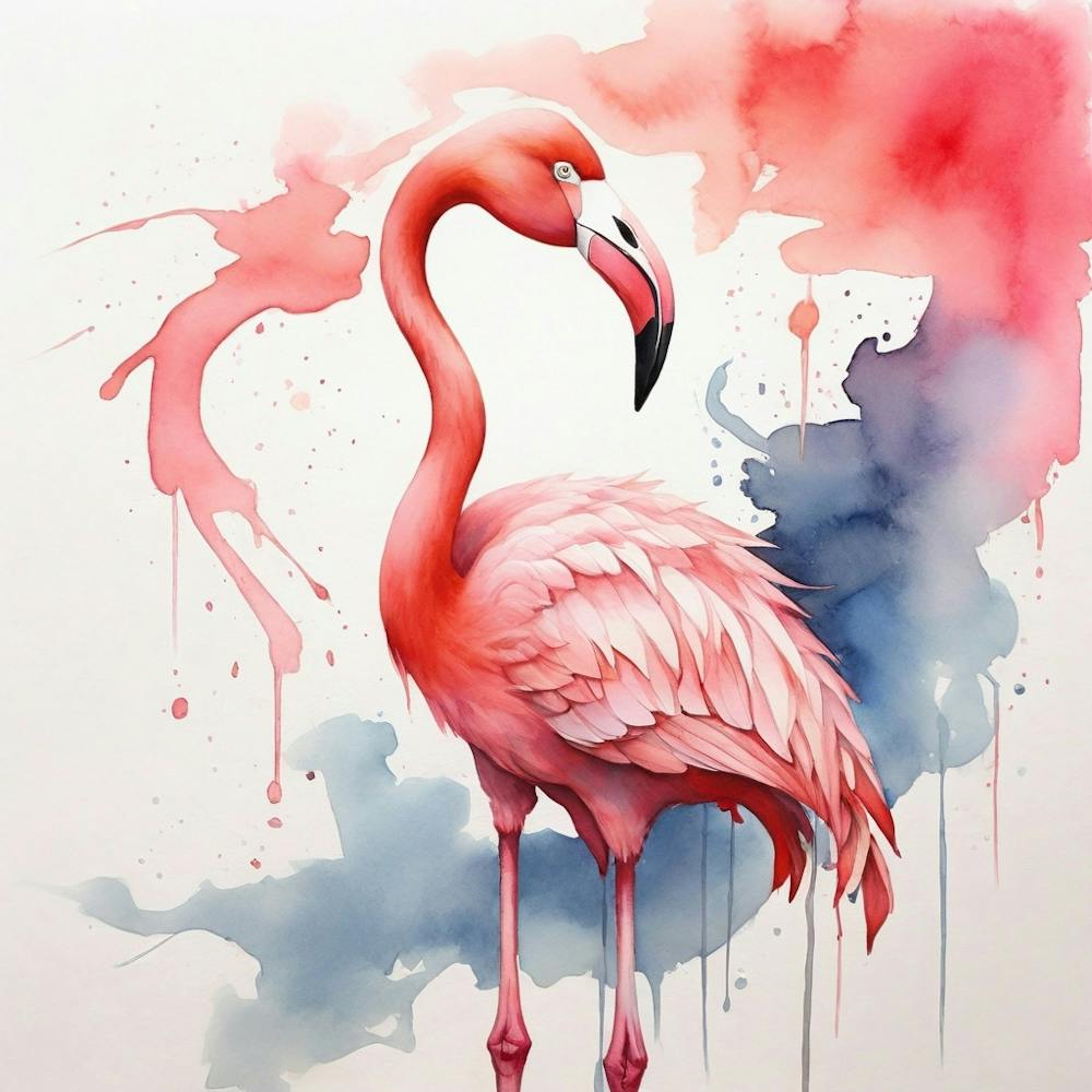 Flamingo Watercolor Painting