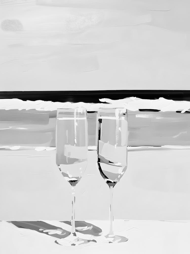 Two Wine Glasses On The Beach 1