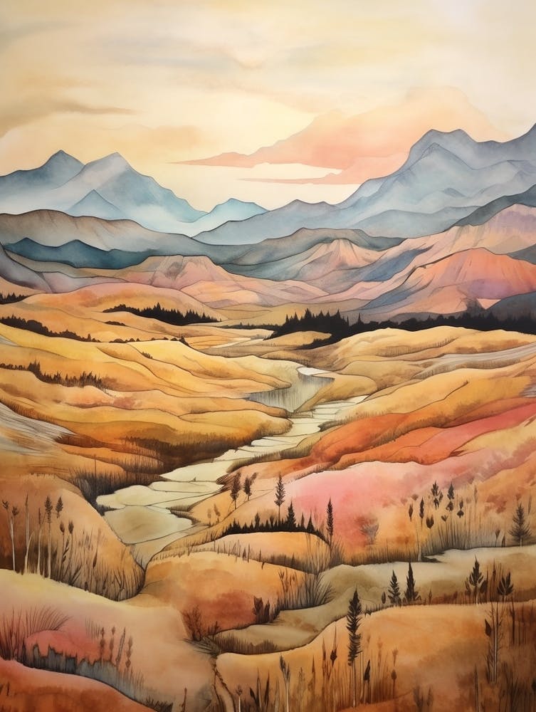 Autumn National Park Painting Kootenay National Park British Columbia Canada 3
