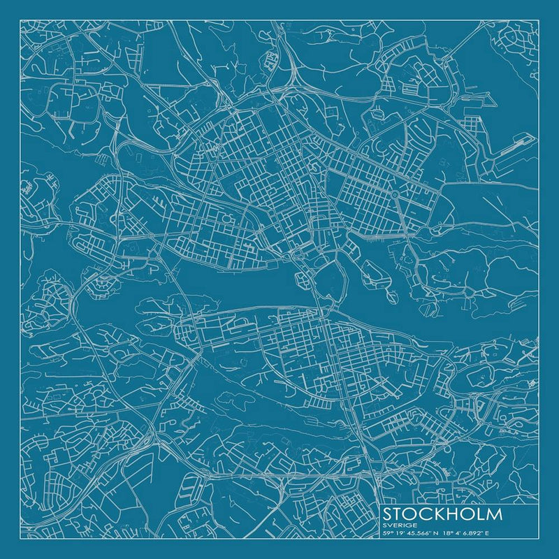 Stockholm Sverige city map blueprint design