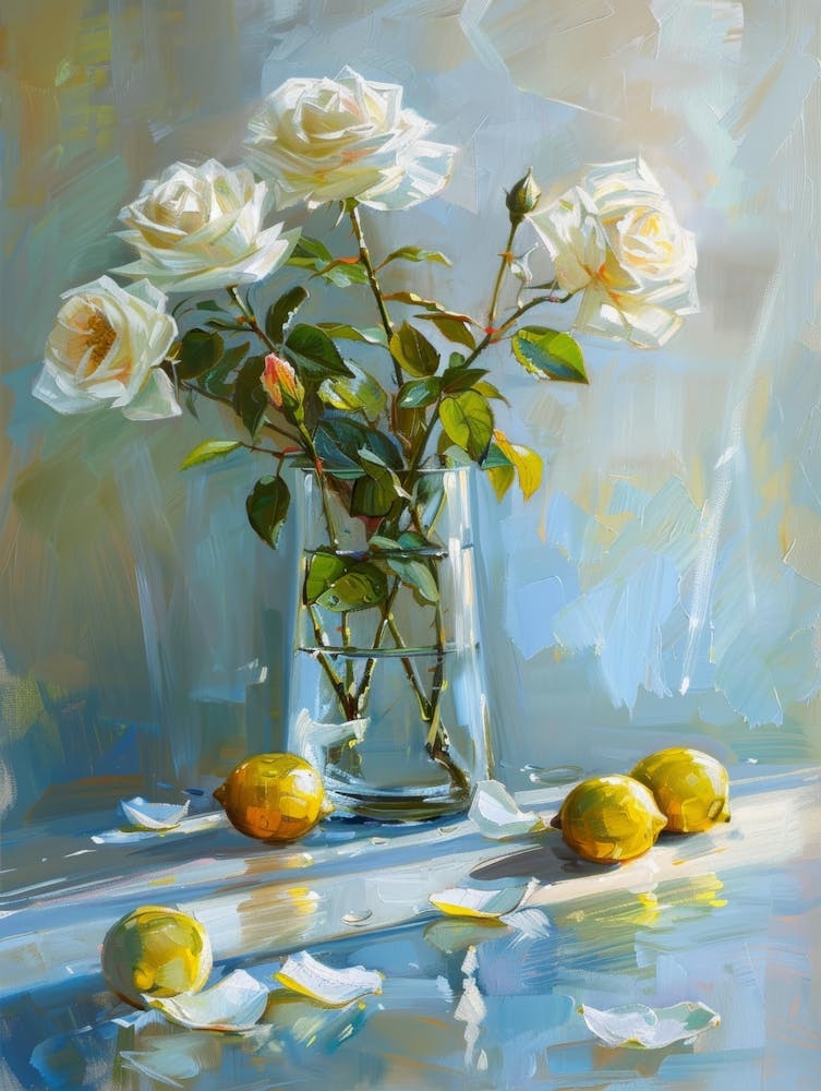 White Roses In A Vase 2