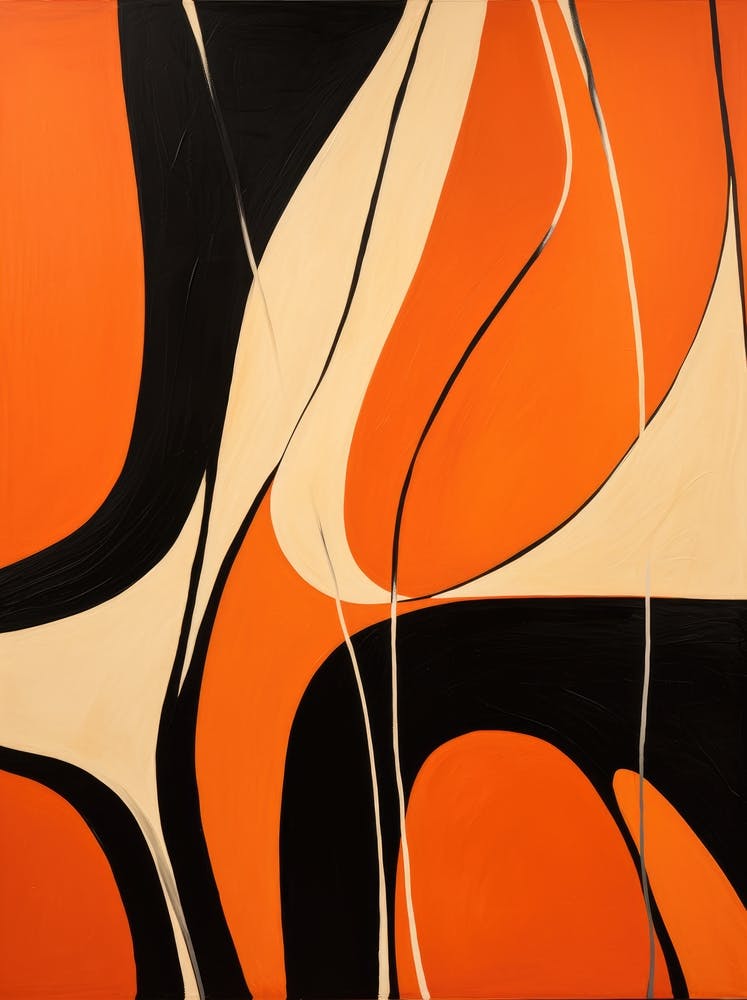 Orange And Black Abstract Painting