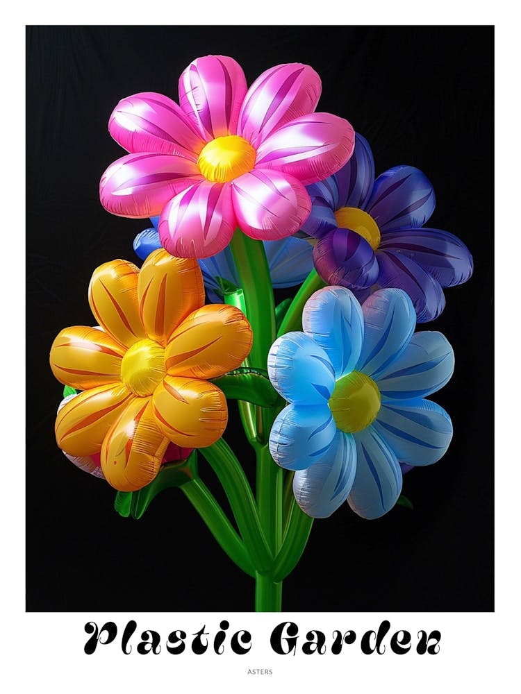 Bright Inflatable Flowers Poster Asters 5