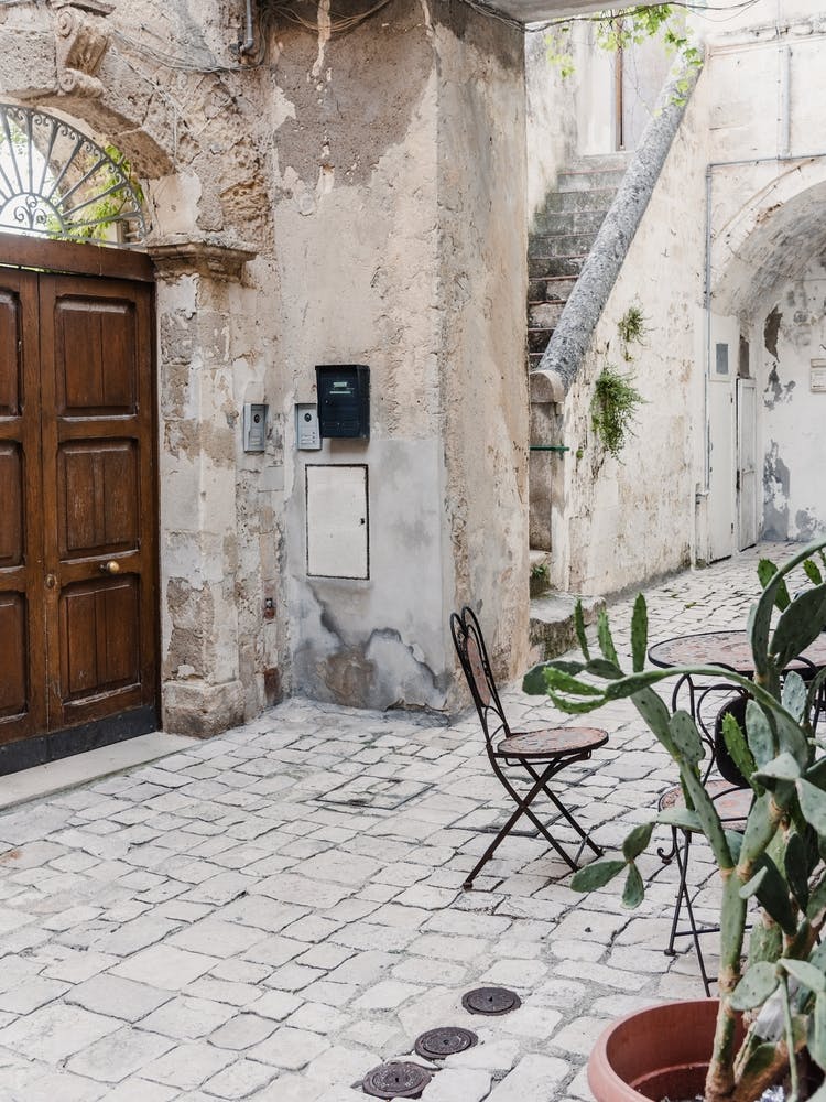 Courtyard Of An Old Building, Italy