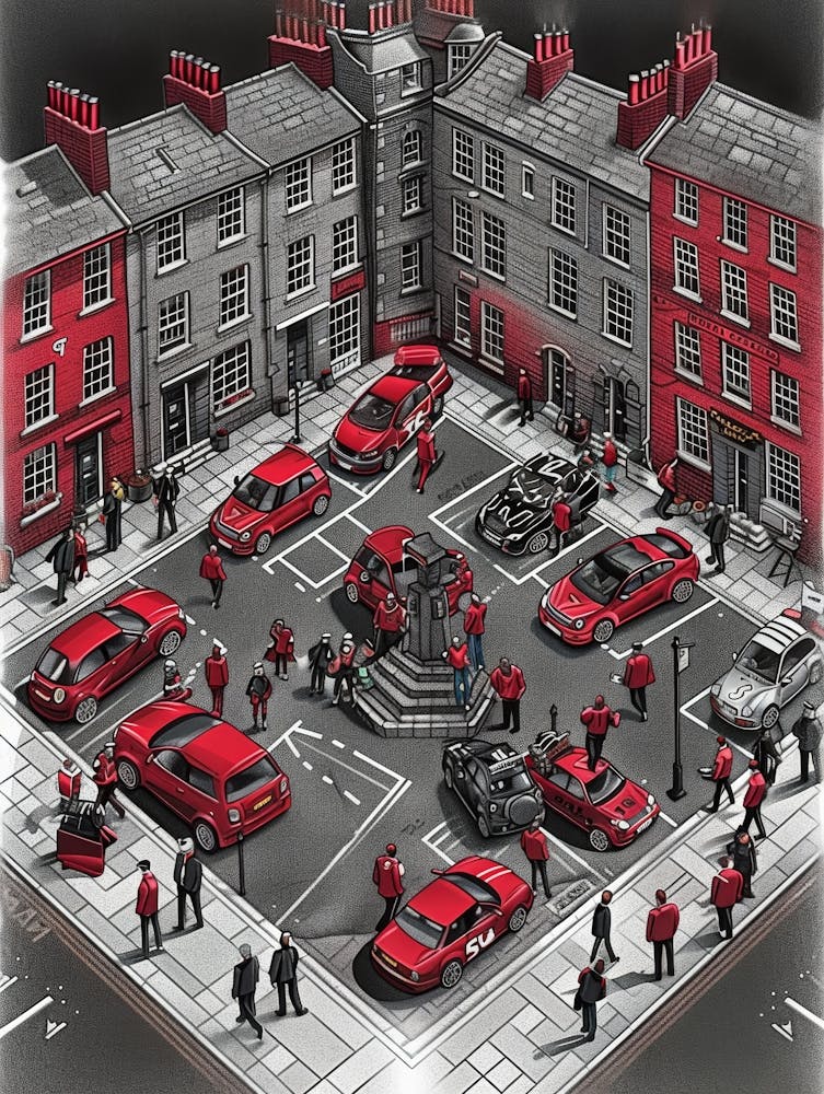 Red Cars In The Square