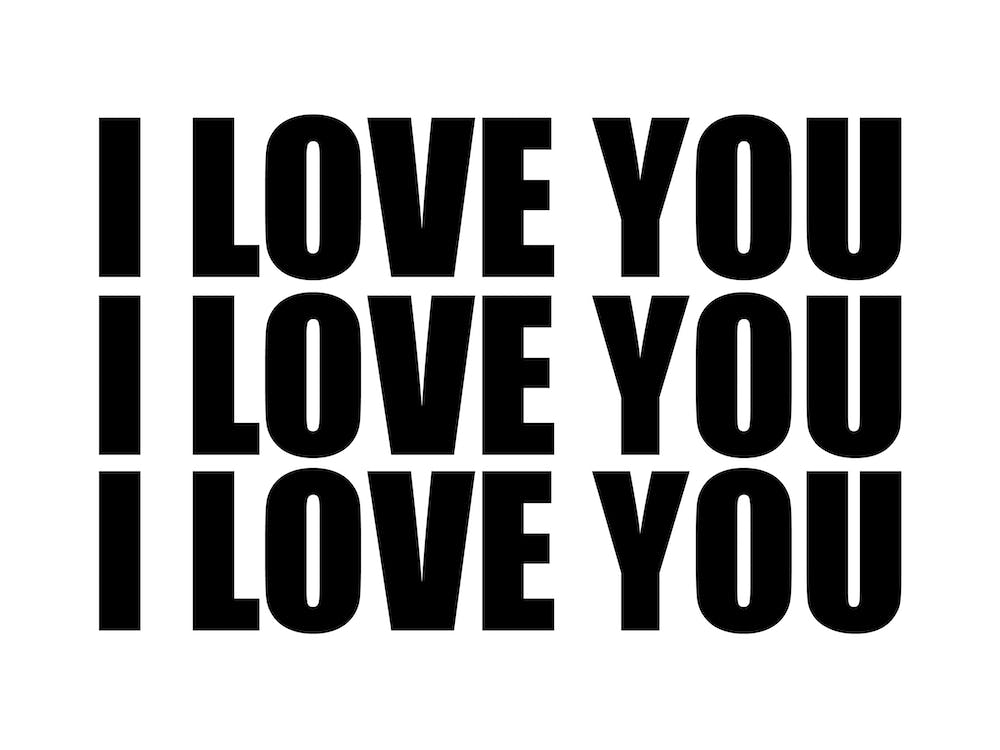 I Love You Landscape Monochrome