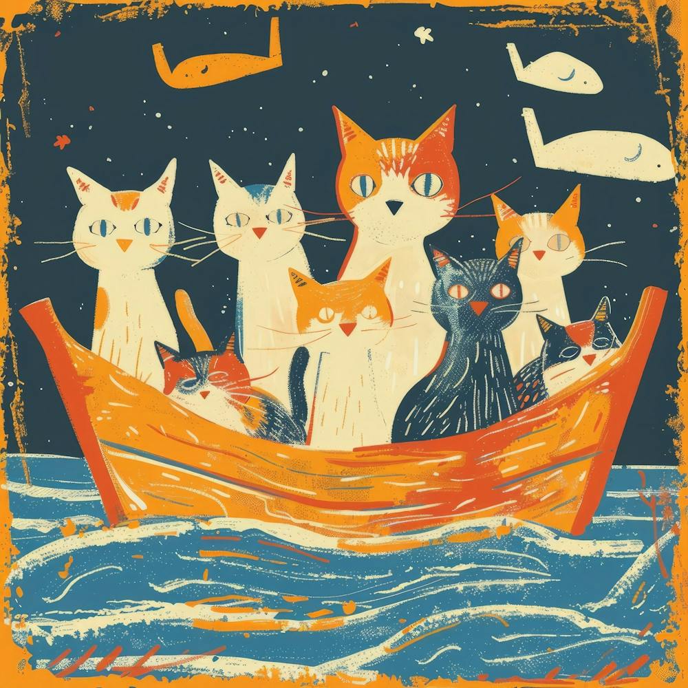 Cats In A Boat 1