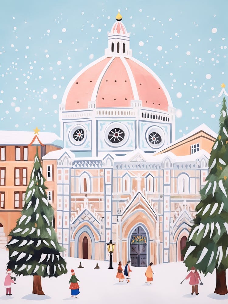 Florence Italy Travel Christmas Painting