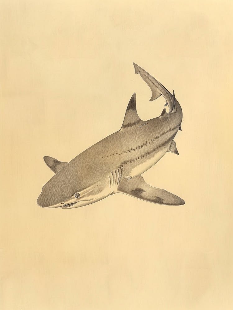 Illustration Vintage de Requin Zèbre 6