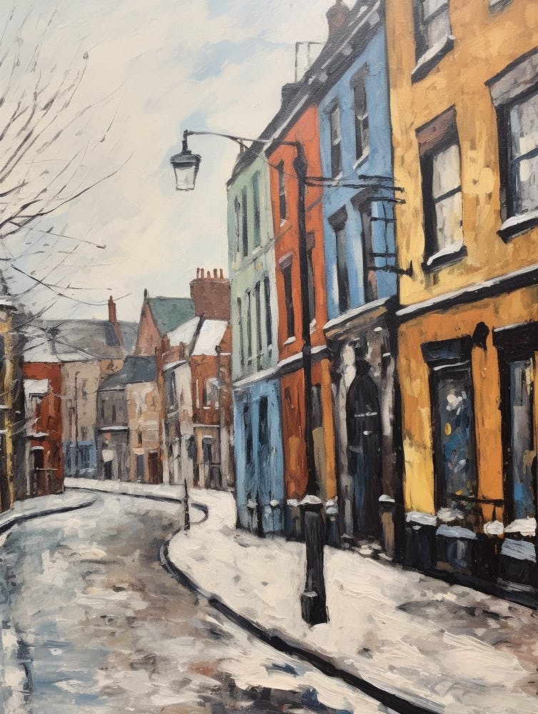 Vintage Winter Painting Belfast Northern Ireland 2