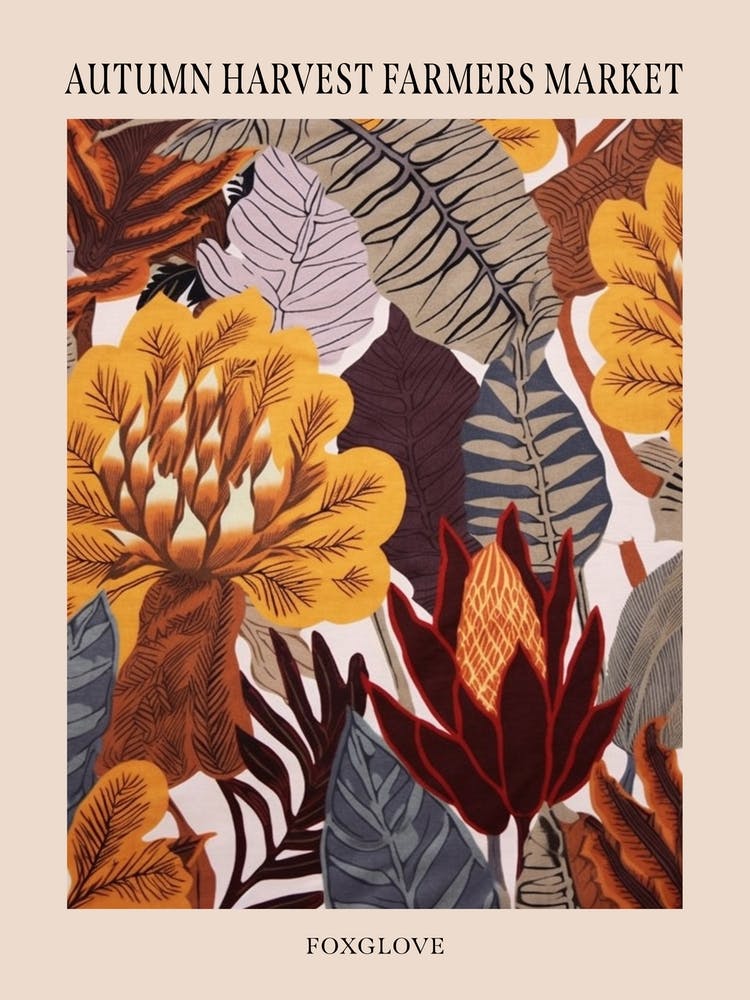 Fall Botanicals Foxglove 2 Poster