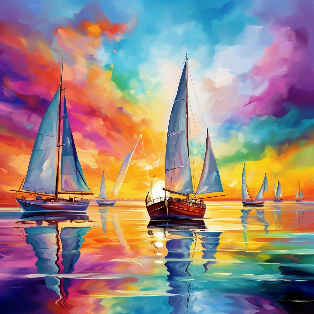 Sailboats At Sunset 3