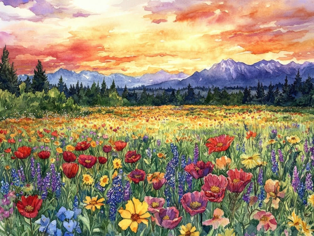 Sunset In The Meadow 1