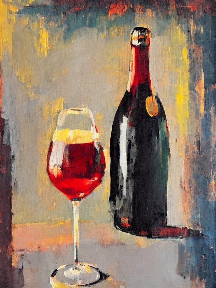 Lambrusco Oil Painting Cocktail Poster