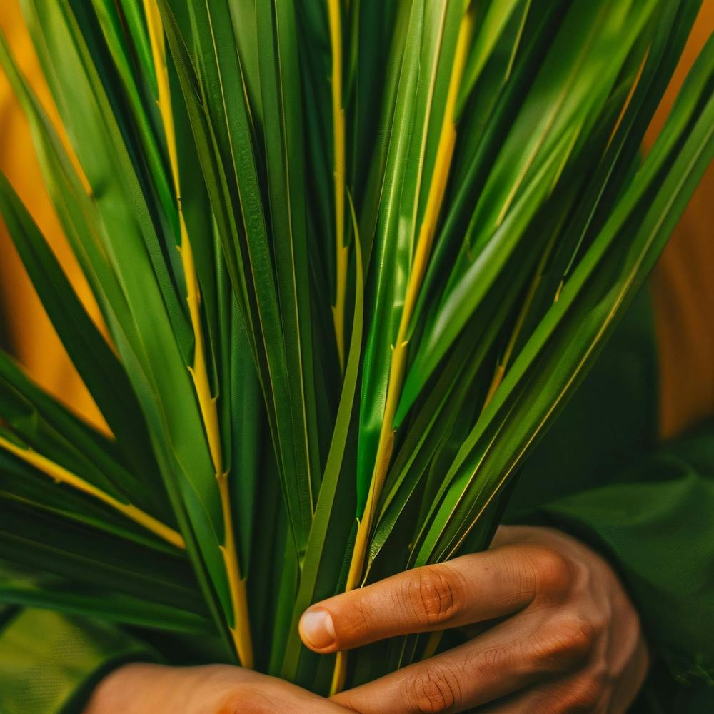 Palm Leaves In Hands