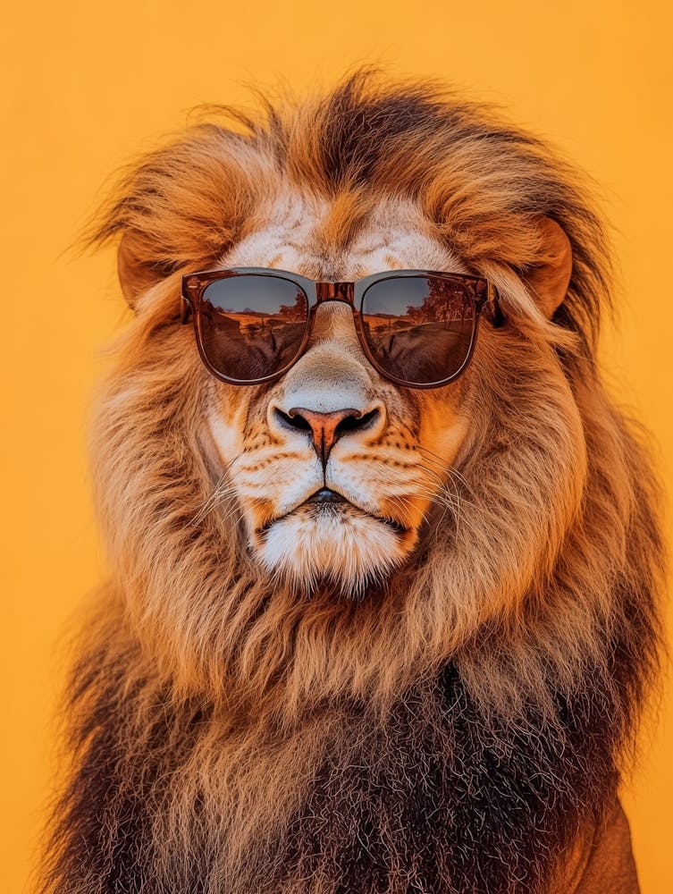 Lion In Sunglasses Generated with AI