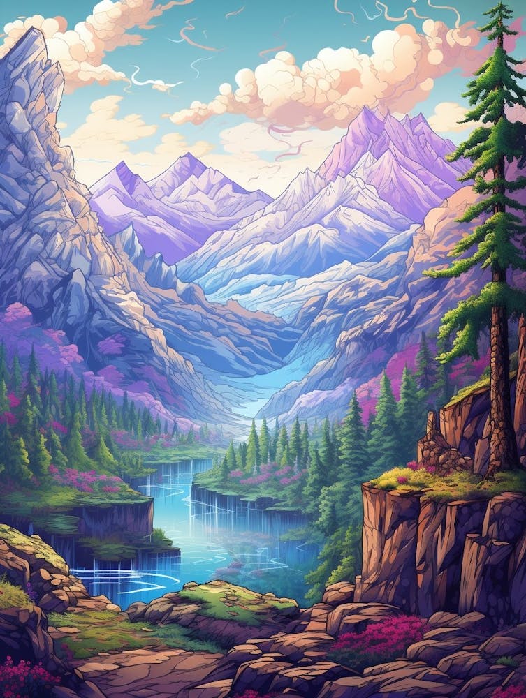 Mountainscape Pixel Art 2