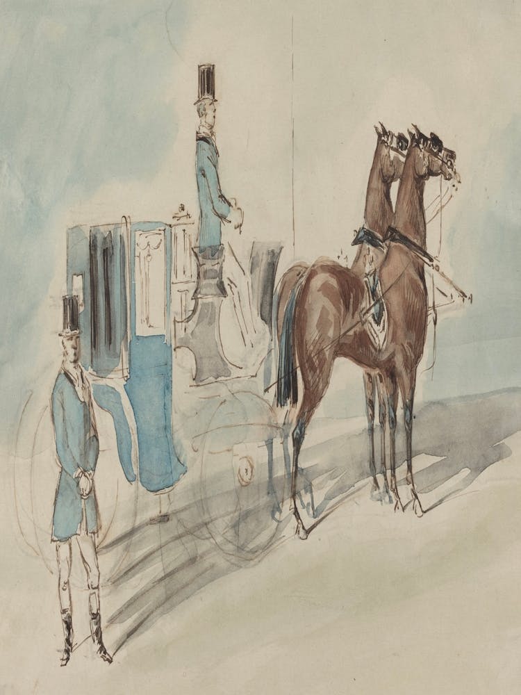 Drawing Of A Horse Drawn Carriage 1