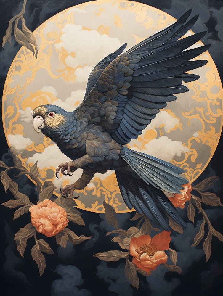 Parrot 1 Gold Detail Painting