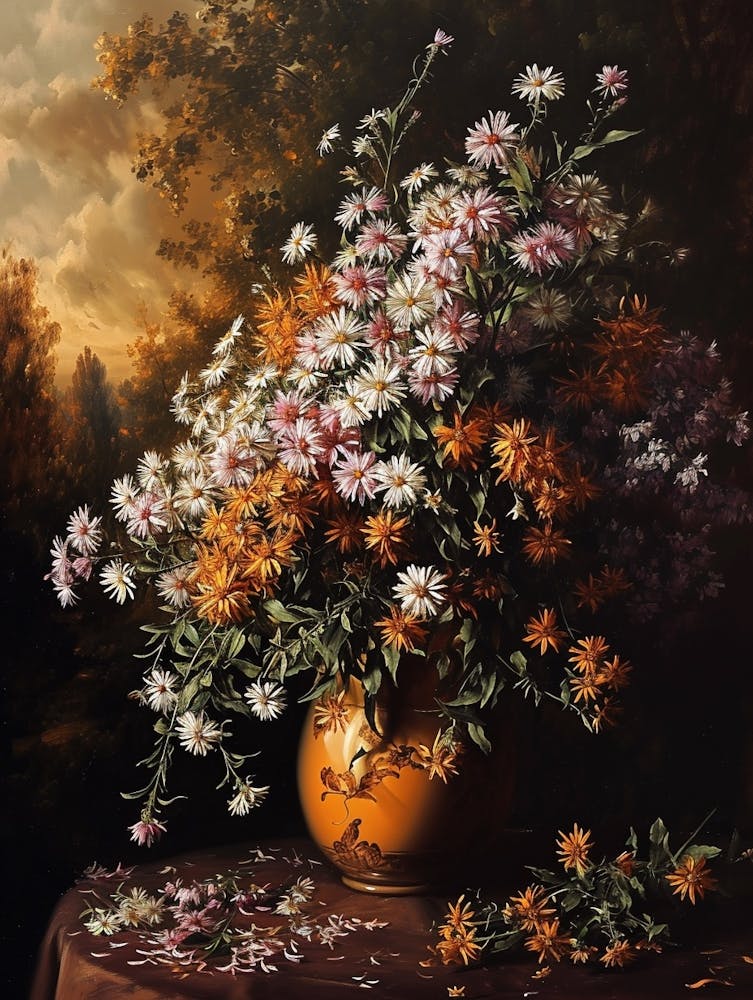 Baroque Floral Still Life Asters 4