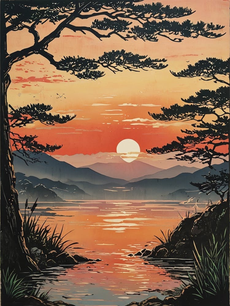 Sunset Over The Lake 1