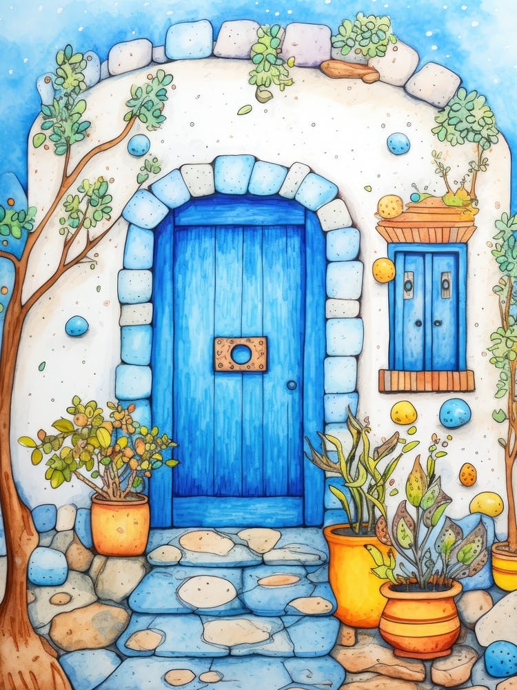 Greece Blue Door 1