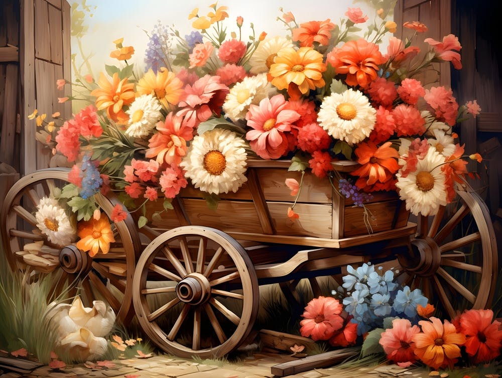 Wagon Full Of Flowers