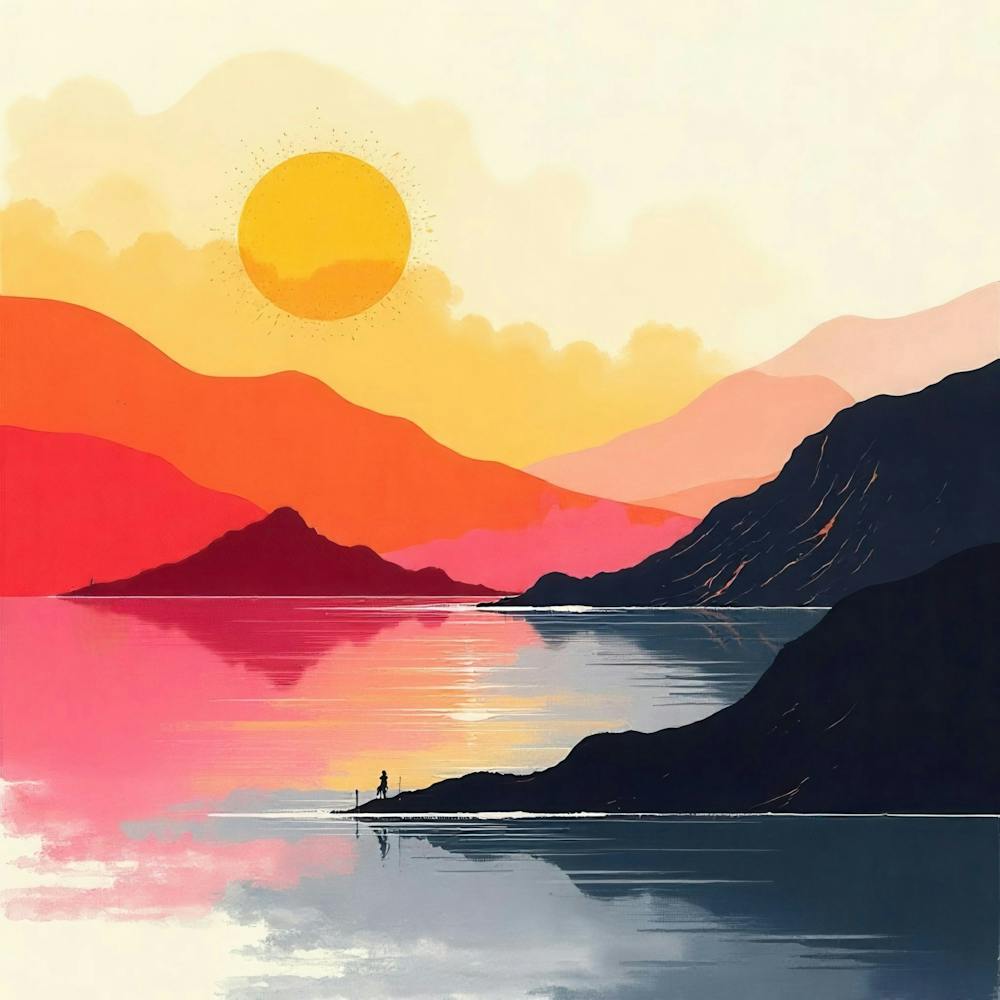 Sunset Over The Lake 5