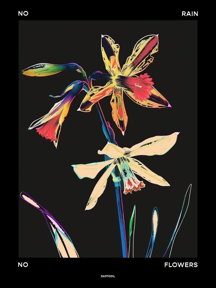 No Rain No Flowers Poster Daffodil 3